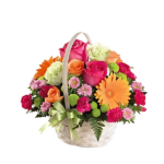 Colorful Flower Arrangement and Basket