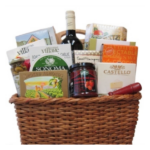 Basket with alcoholic drink