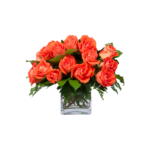 Ramo de 12 Rosas Salmón y Jarrón
