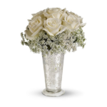 Ramo de 12 Rosas Blancas y Jarrón