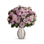 Ramo de 12 Rosas Lilas/Moradas y Jarrón